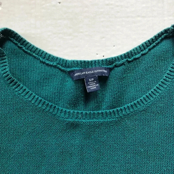 Teal Cotton 3/4 Sleeve  Sweater - Picture 3 of 9